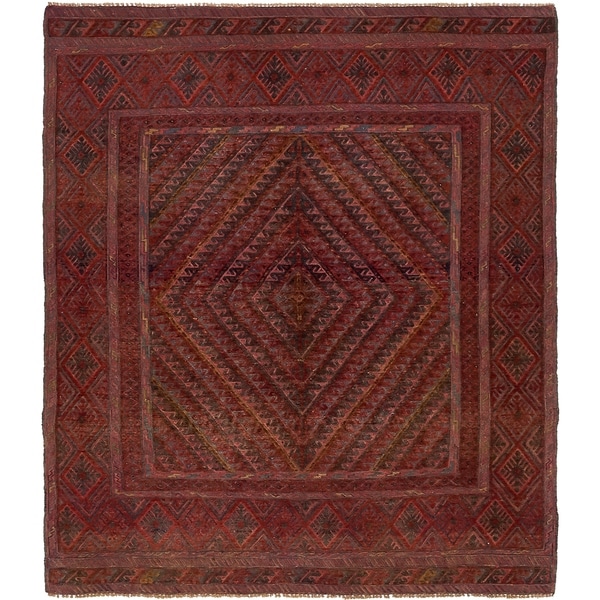 Hand Knotted Sumak Wool Area Rug - 5' 2 x 6' 2