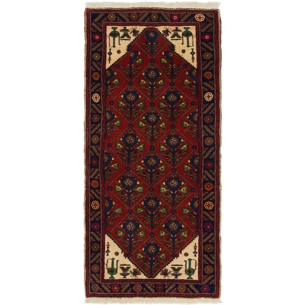 Hand Knotted Songhor Semi Antique Wool Runner Rug - 3' x 6' 5