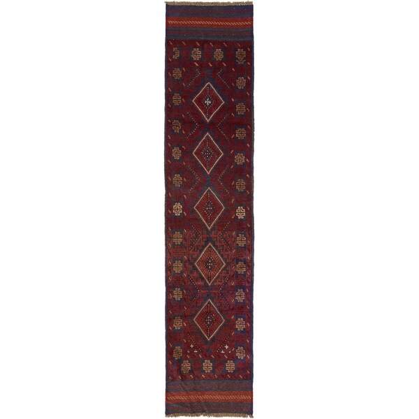 Hand Woven Sumak Wool Runner Rug - 2' x 8' 9