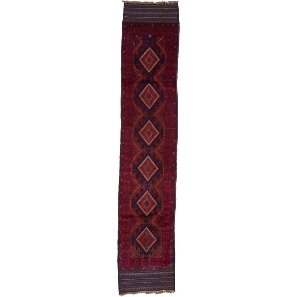 Hand Woven Sumak Wool Runner Rug - 1' 9 x 8' 10