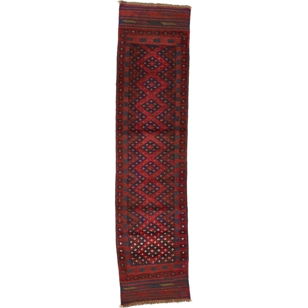 Hand Woven Sumak Wool Runner Rug - 1' 10 x 7' 8