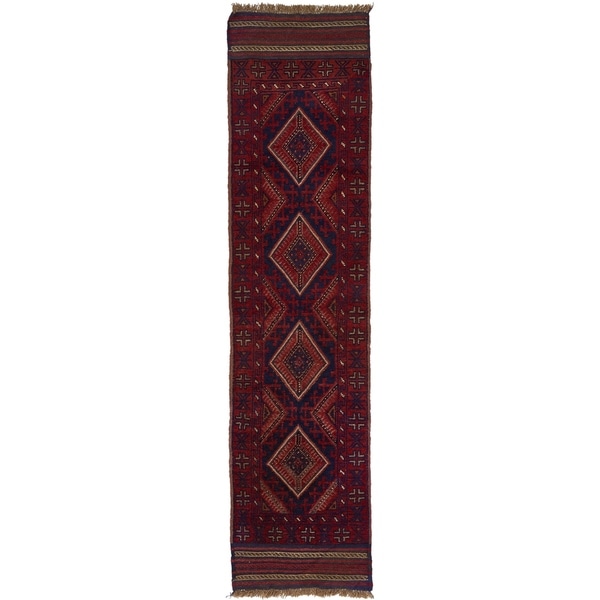 Hand Woven Sumak Wool Runner Rug - 2' x 8' 4