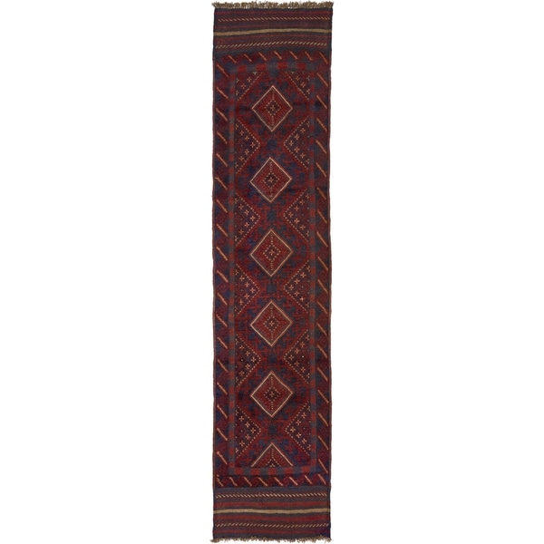 Hand Woven Sumak Wool Runner Rug - 2' x 8' 6