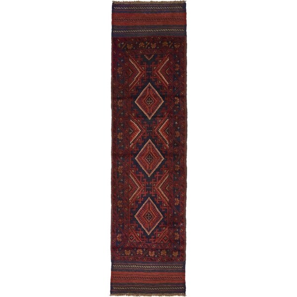 Hand Woven Sumak Wool Runner Rug - 2' x 8'