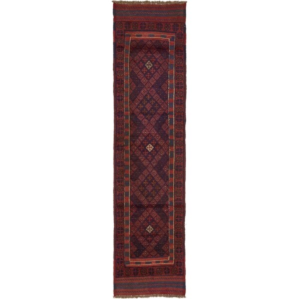 Hand Woven Sumak Wool Runner Rug - 2' x 7' 10