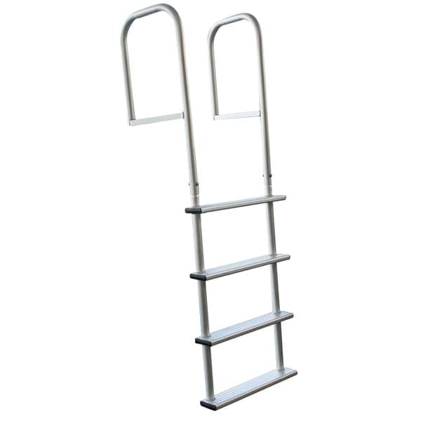 Removable Dock Ladder with Rubber Mat, Pontoon Boat Ladder with Mounting  Hardware, Swim Ladder Aluminum 4