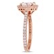 preview thumbnail 6 of 7, Miadora 2 1/2ct DEW Moissanite Halo Engagement Ring in 10k Rose Gold
