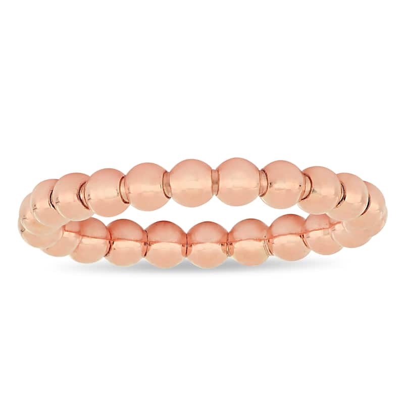 Miadora 18k Rose Gold Stackable & Flexible Beaded Ring