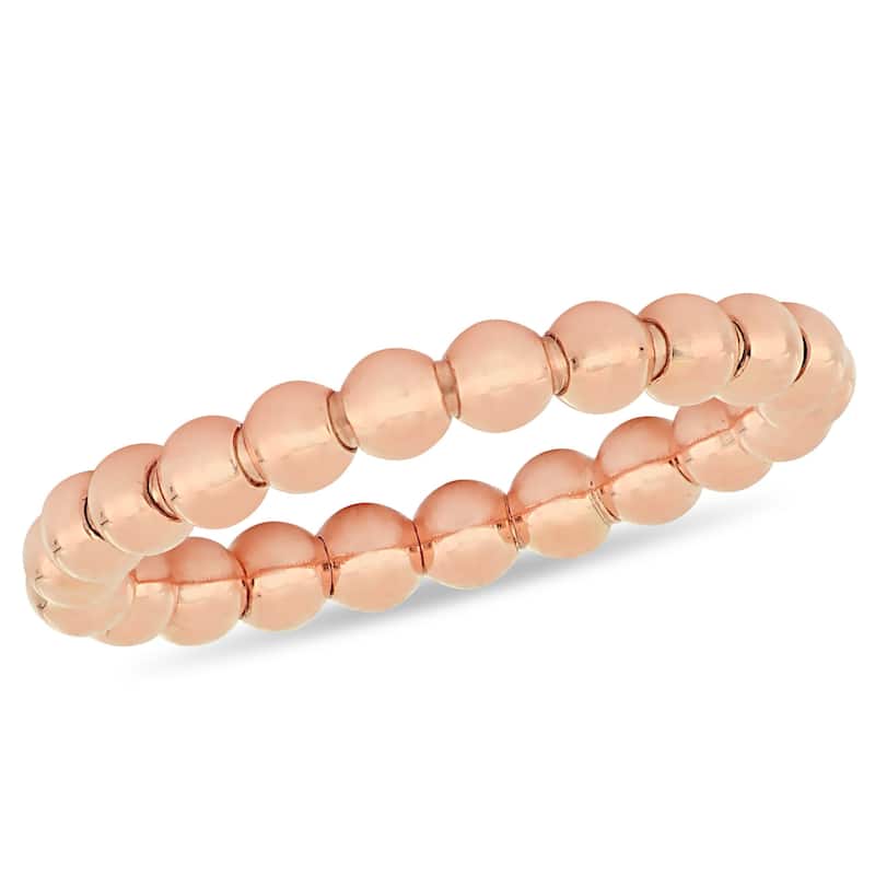 Miadora 18k Rose Gold Stackable & Flexible Beaded Ring
