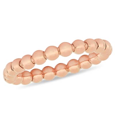 Miadora 18k Rose Gold Stackable & Flexible Beaded Ring