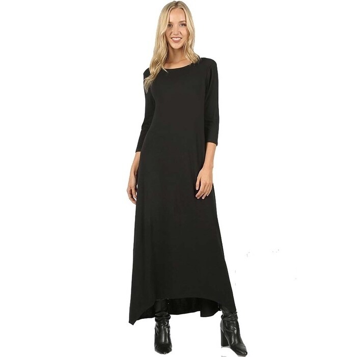 3 quarter sleeve maxi dress