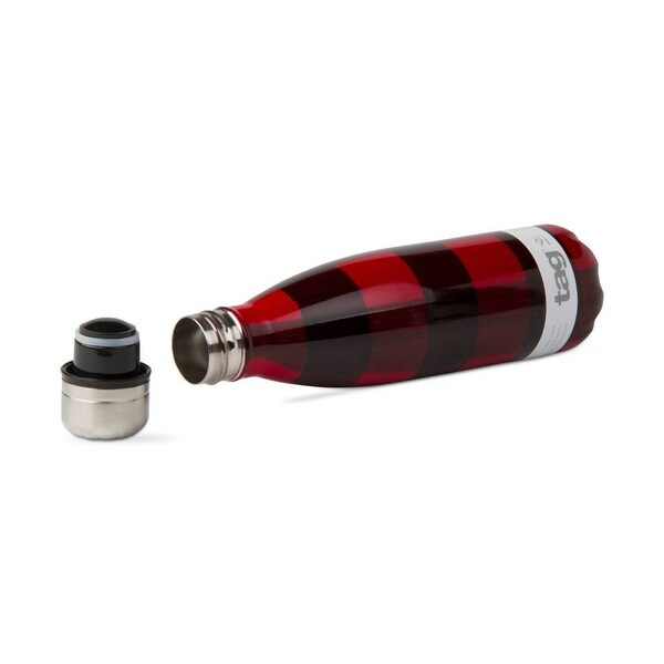 TAG Buffalo Check 16Oz Stainless Steel Bottle Red