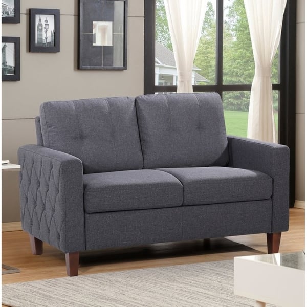 Dark Grey US Pride Furniture Linen Square Arm Sofas Dark Grey US Pride Furniture Linen Square Arm Sofas