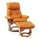 preview thumbnail 1 of 2, Copper Grove Mamoudzou Top-grain Leather Recliner and Ottoman Orange