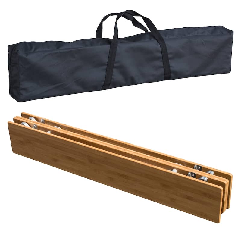 AmeriHome 39.35"x25.5" Adjustable Height Folding Table W/Carry Bag