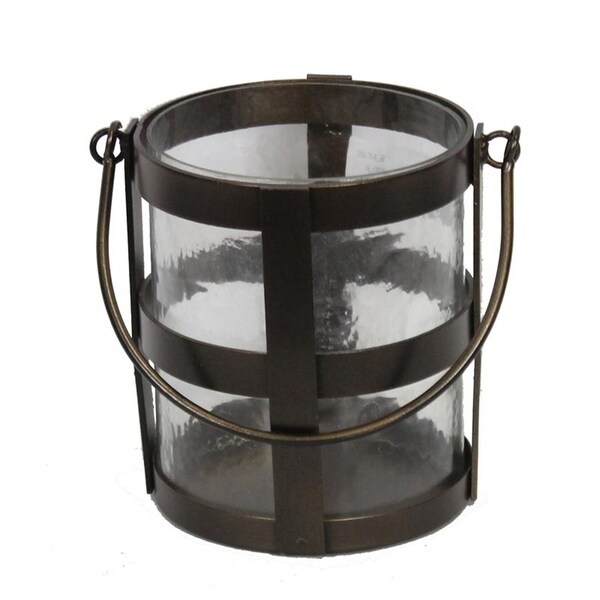 Essential Decor & Beyond Bucket Lantern EN23121 - 5.5 x 5.5 x 6.25
