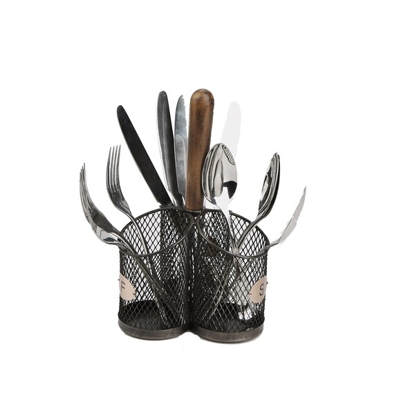Mind Reader Wood 3 Section Utensil Caddy, Cutlery Holder, Flatware, Silverware Organizer, Forks, Spoons, Knives, Kitchen - Brown