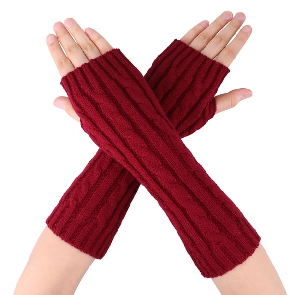 Shop Women S Long Knitted Stretchy Fingerless Gloves Free