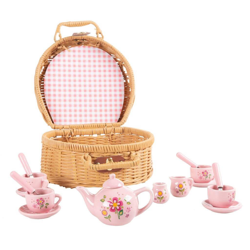 Kids Tea Set-Mini Porcelain Tea Party 17pc. Playset Hey! Play!