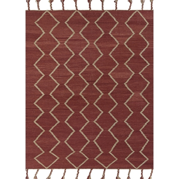 Segismundo Vigo Red Area Rug - 5' x 8'