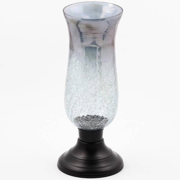 Essential Decor & Beyond Smoke Luster Glass Hurricane EN40213 - 7 x 7 x 18.5