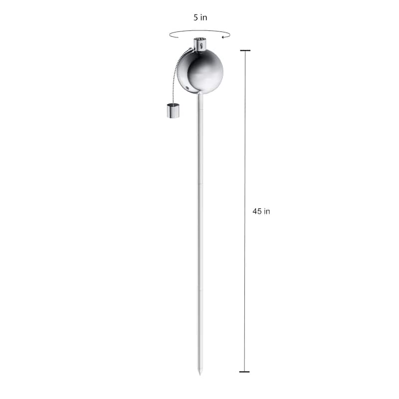 Outdoor Torch Lamp 45" Patio/Backyard Stainless Steel Fuel Canister by Pure Garden