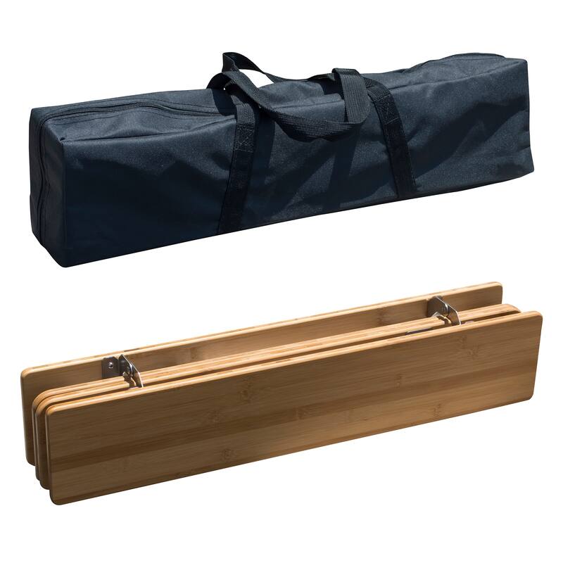 AmeriHome 25.75"x17" Adjustable Height Folding Table W/ Carry Bag