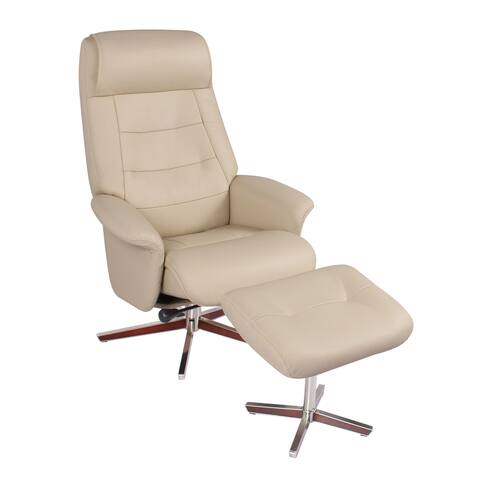 Duo Leather Recliner and Ottoman