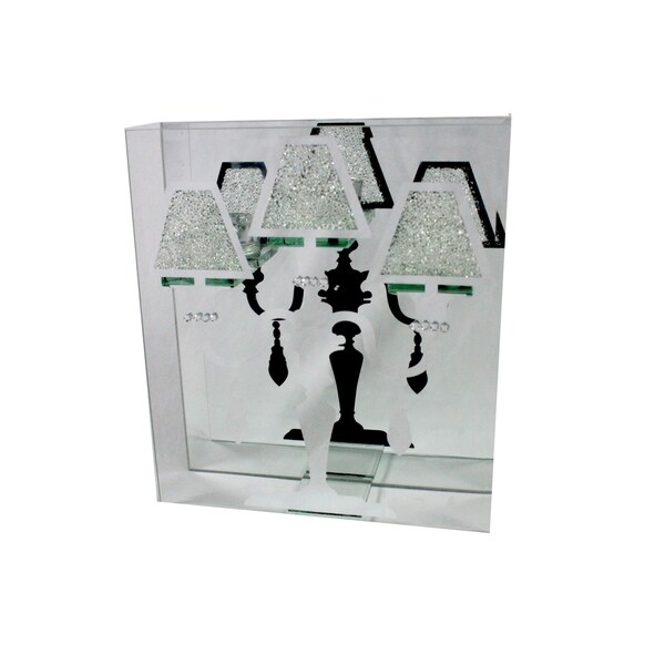 Essential Decor & Beyond Glass Candelabra EN110903 - 11.1 x 2.3 x 9.8