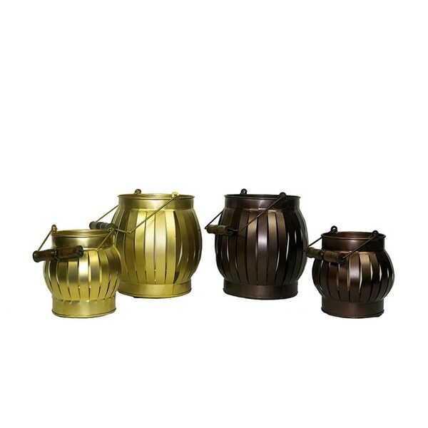 Essential Decor & Beyond Iron Votive Set with Handle EN19055 - 7 x 7 x 7