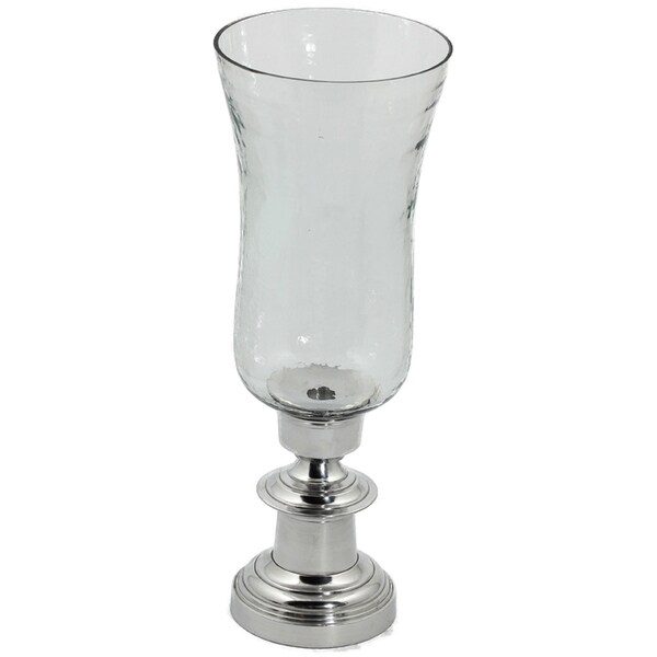 Essential Decor & Beyond Clear Hammered Glass Hurricane EN40200 - 7 x 7 x 23
