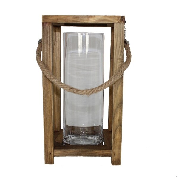Essential Decor & Beyond Wood/Glass Votive Holder EN2911 - 14 x 17.75 x 0.75