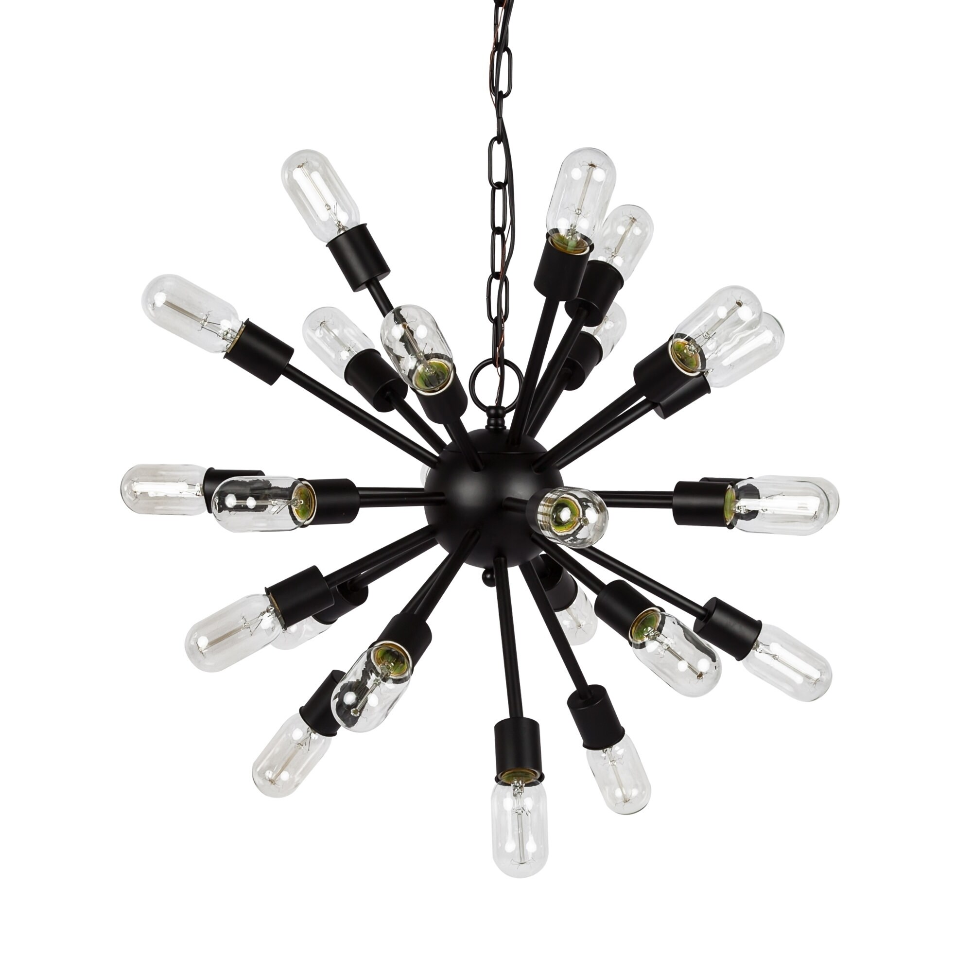 24-Light Sputnik Chandelier--Matte Black - Chandeliers For Bedrooms by Overstock.com