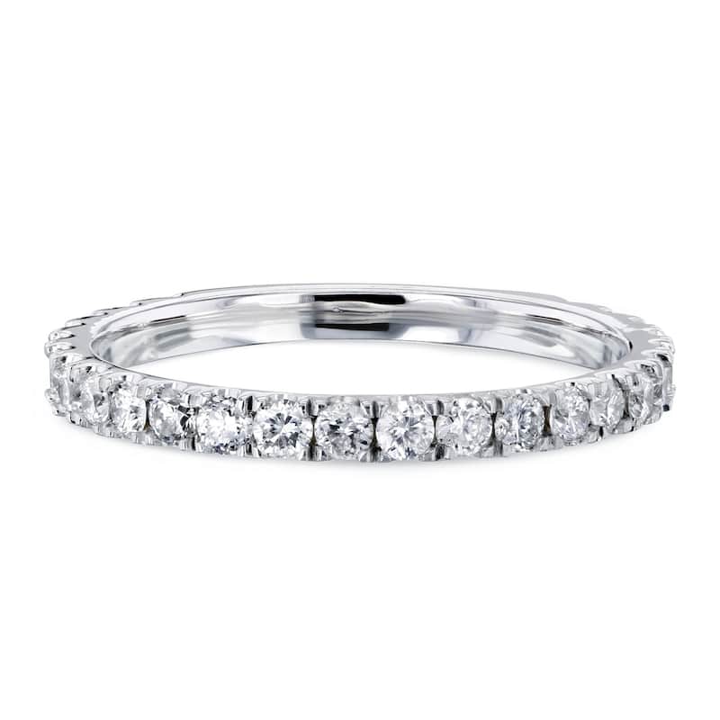 Annello by Kobelli 14k Gold 1/2 Carat TDW Diamond 3-Quarter Eternity Wedding Band