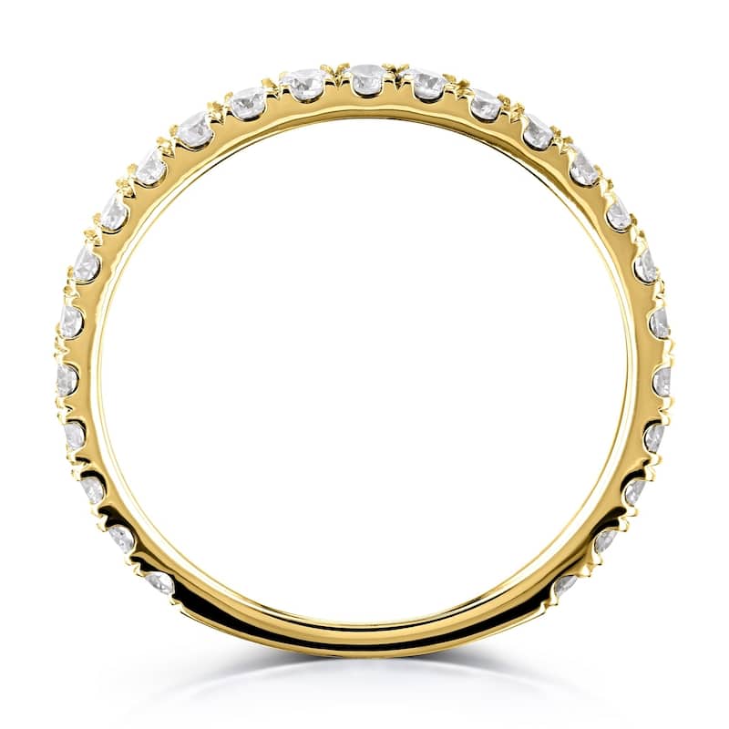 Annello by Kobelli 14k Gold 1/2 Carat TDW Diamond 3-Quarter Eternity Wedding Band