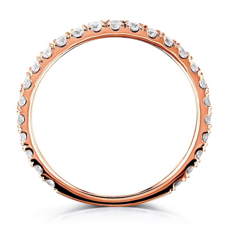 Annello by Kobelli 14k Gold 1/2 Carat TDW Diamond 3-Quarter Eternity Wedding Band