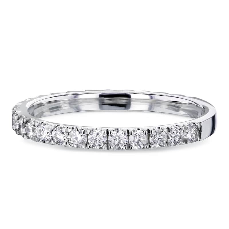 Annello by Kobelli 14k Gold 1/2 Carat TDW Diamond 3-Quarter Eternity Wedding Band