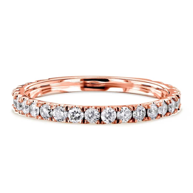 Annello by Kobelli 14k Gold 1/2 Carat TDW Diamond 3-Quarter Eternity Wedding Band