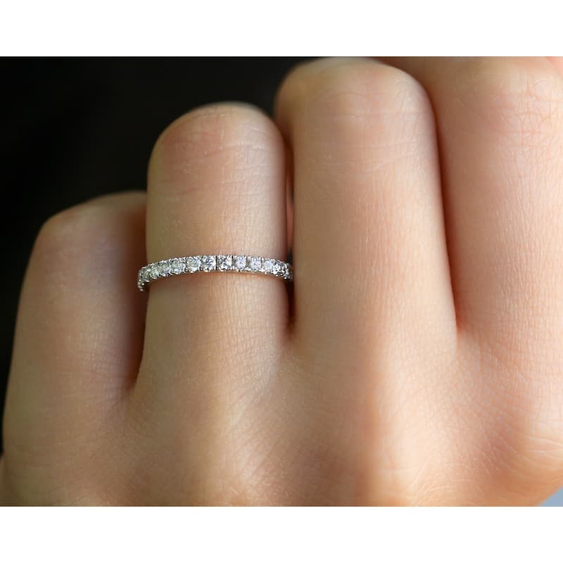 Annello by Kobelli 14k Gold 1/2 Carat TDW Diamond 3-Quarter Eternity Wedding Band