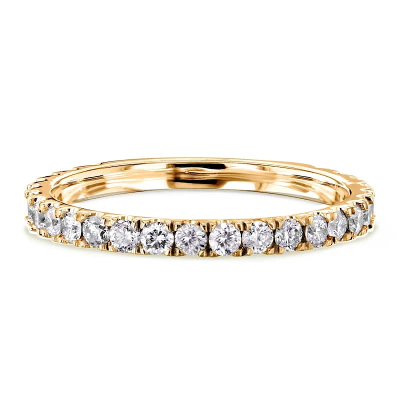 Annello by Kobelli 14k Gold 1/2 Carat TDW Diamond 3-Quarter Eternity Wedding Band