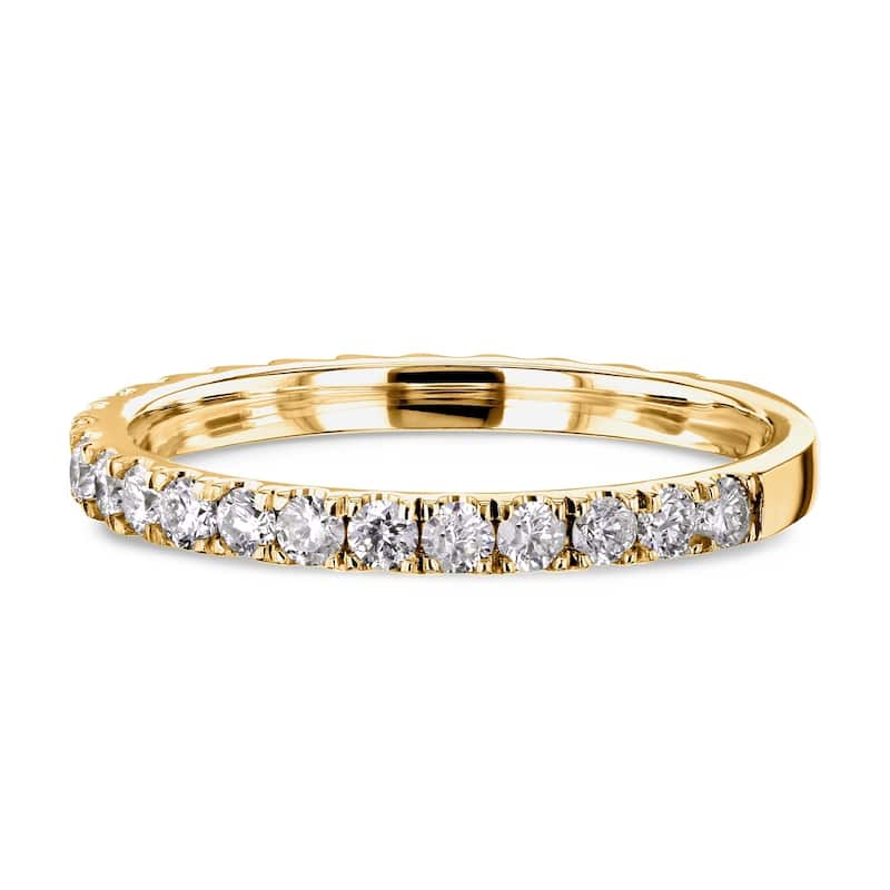 Annello by Kobelli 14k Gold 1/2 Carat TDW Diamond 3-Quarter Eternity Wedding Band