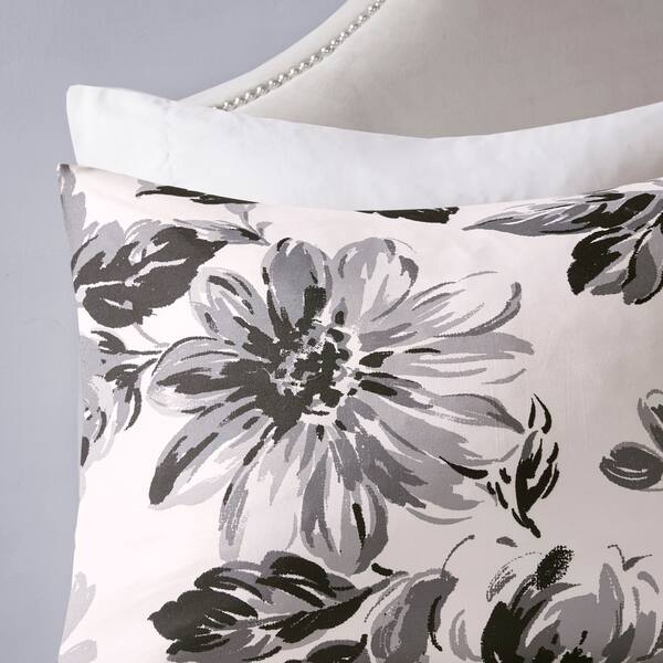 Shop Intelligent Design Renee Black White Floral Print Duvet