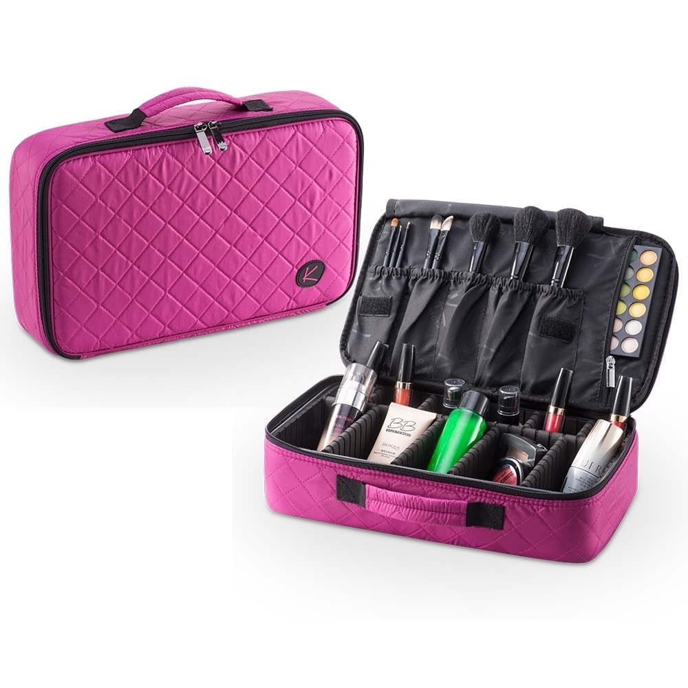makeup case with cosmetics