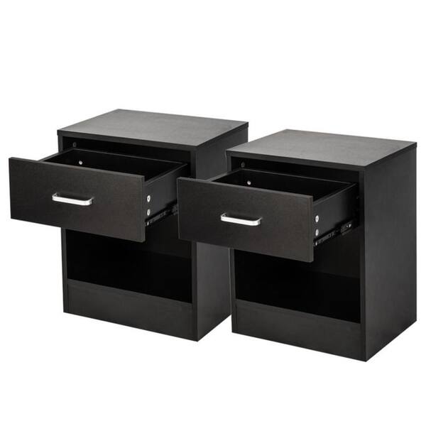 Shop Set Of 2 Bedroom Storage End Beside Table 1 Drawer Nightstand 2 Colors On Sale Overstock 24076103