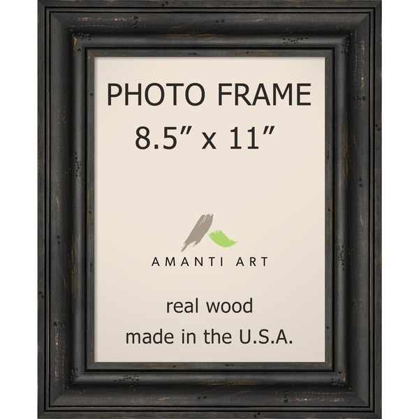 Picture / Photo Frame, Rustic Pine Narrow Black