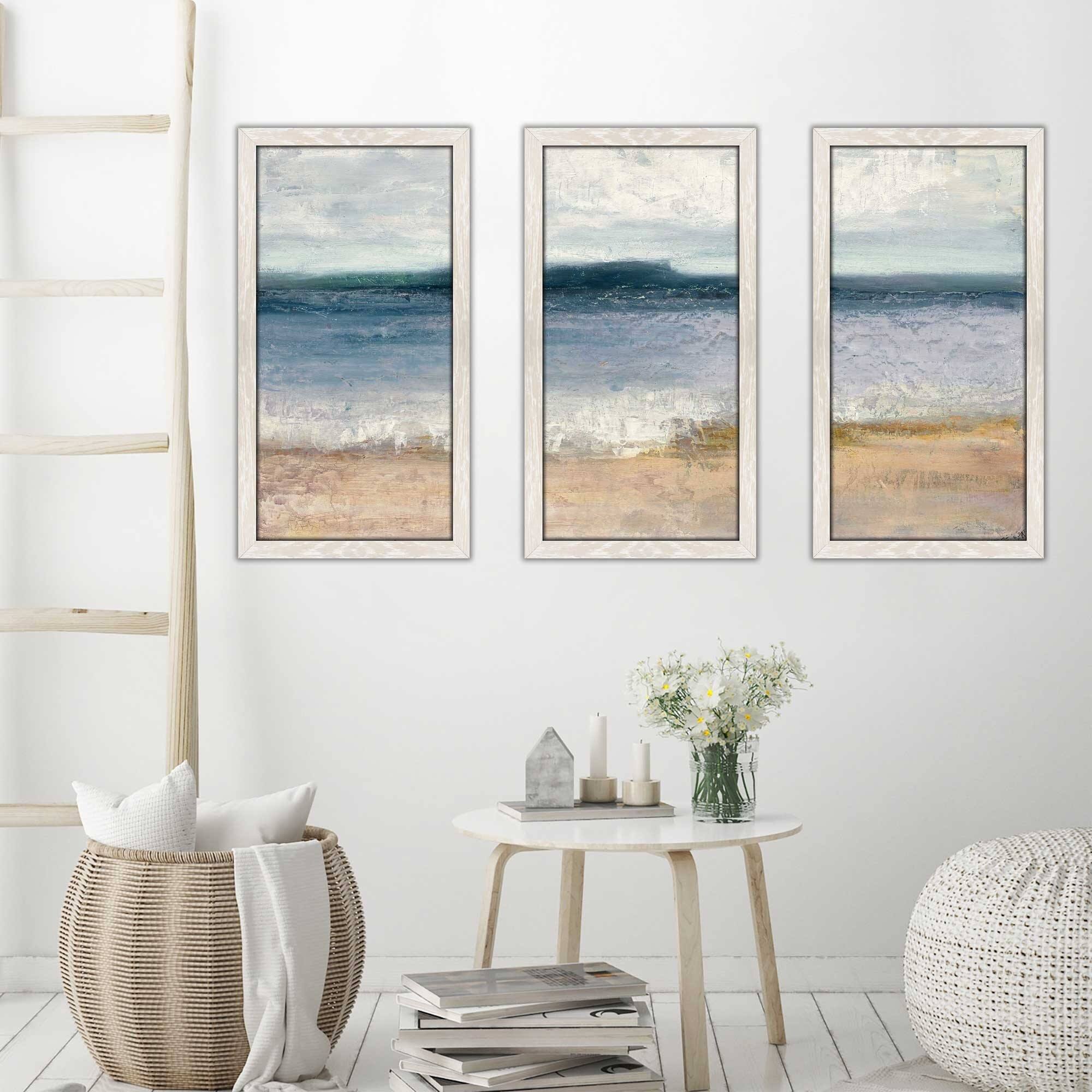 "Indigo Isle" by Julia Purinton Framed Acrylic Wall Art Set Blue