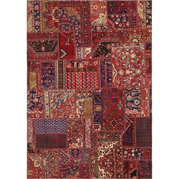 Hand Knotted Ultra Vintage Antique Wool Area Rug - 6' 3 x 9'