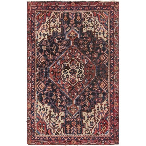 Hand Knotted Tuiserkan Semi Antique Wool Area Rug - 4' 5 x 7'