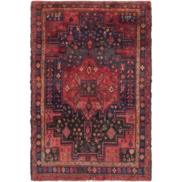 Hand Knotted Tuiserkan Semi Antique Wool Area Rug - 4' 5 x 7'