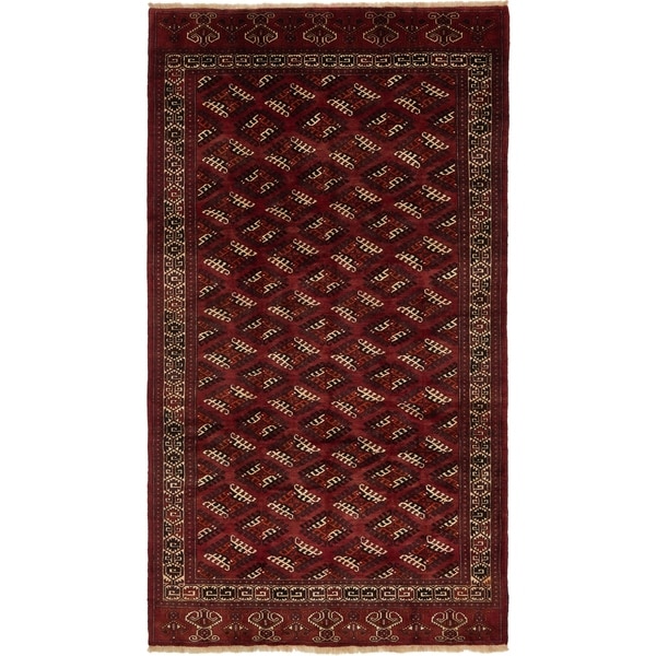 Hand Knotted Torkaman Wool Area Rug - 7' x 12' 4